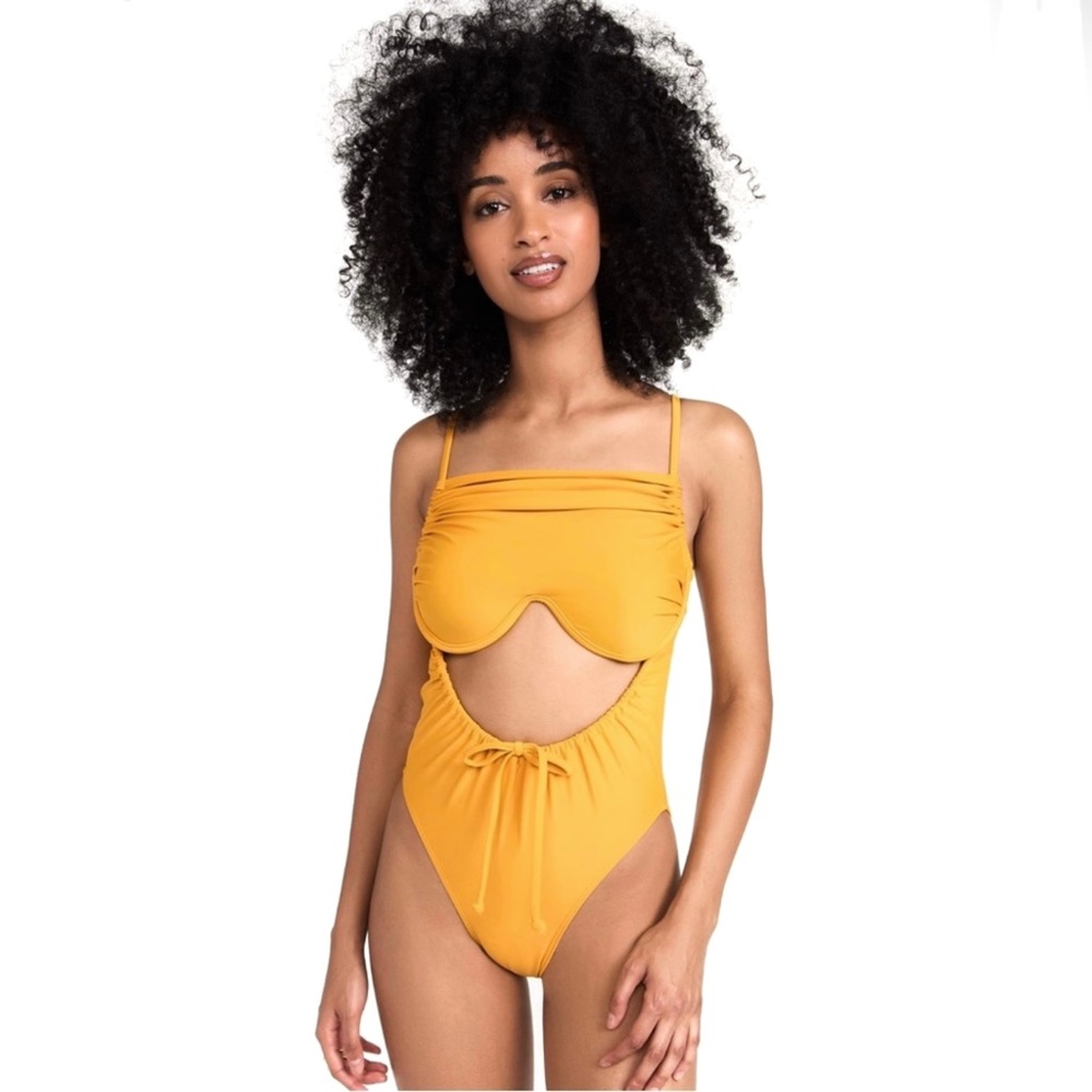 NEW ANDREA IYAMAH YELLOW ONE-PIECE SWIMSUIT